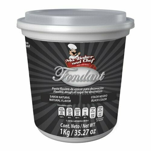Fondant en pasta Natural 1 Kg (BLANCO, NEGRO O ROJO)