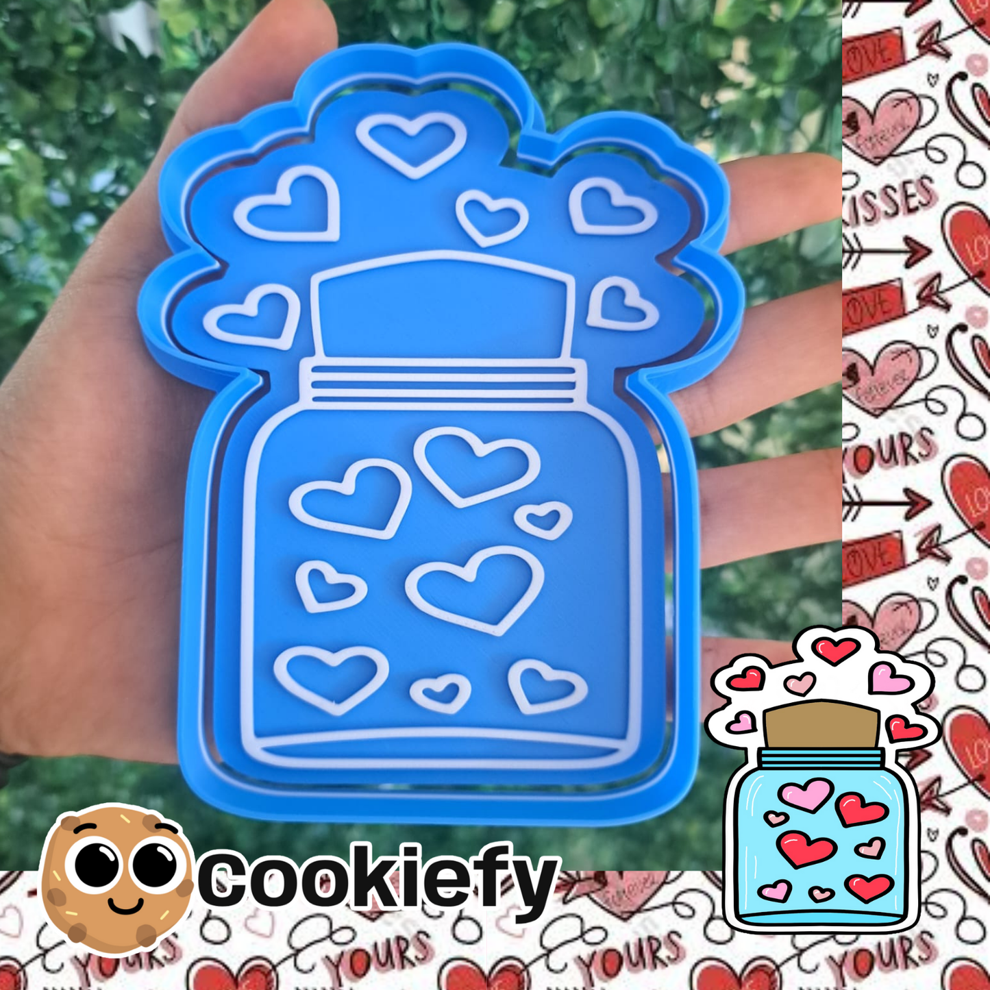 Frasco con Corcho y Corazones