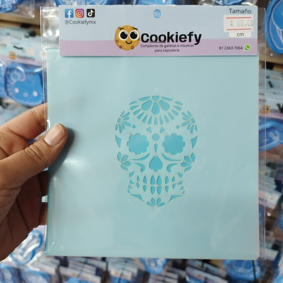 Stencil Calavera día de muertos para acuarela