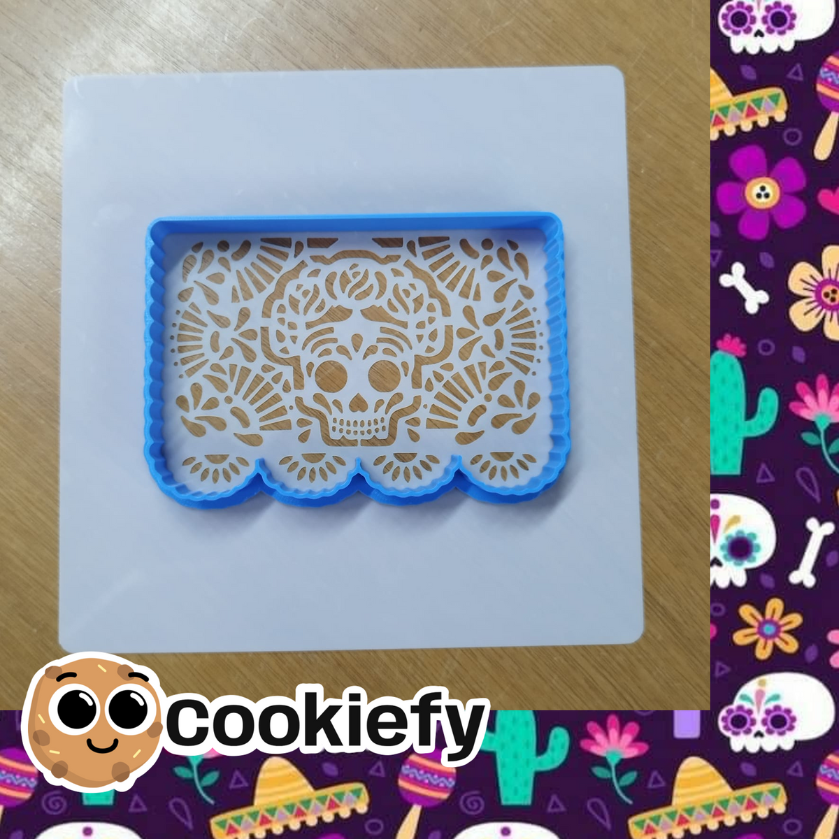 Cortador con stencil Papel Picado 1 Dia de muertos